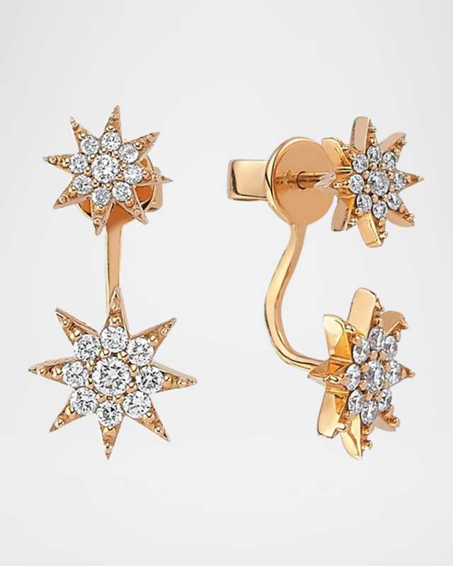 Venus Star 14k Curved Drop Earrings